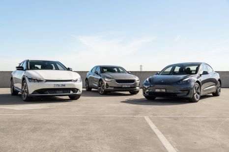 2022 Kia EV6 v Polestar 2 v Tesla Model 3 comparison